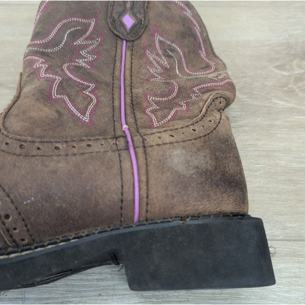 Justin Gypsy L9903 Brown Leather Pink Stitch Western Cowboy Boots Women’s 6B